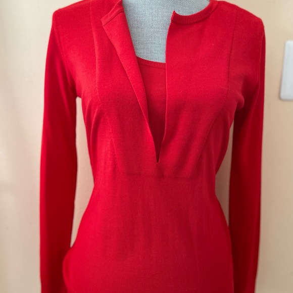 A-K-R-I-S punto fine wool sweater in a beautiful apple red color - Picture 3 of 6